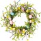 Easter Wreath for Front Door, 18 Inch Easter Egg Wreath with Daisy Flowers and Pastel Eggs, Spring Door Wreaths for Home Easter Decorations